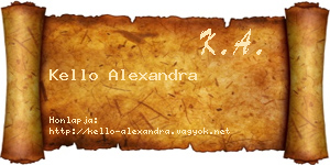 Kello Alexandra névjegykártya